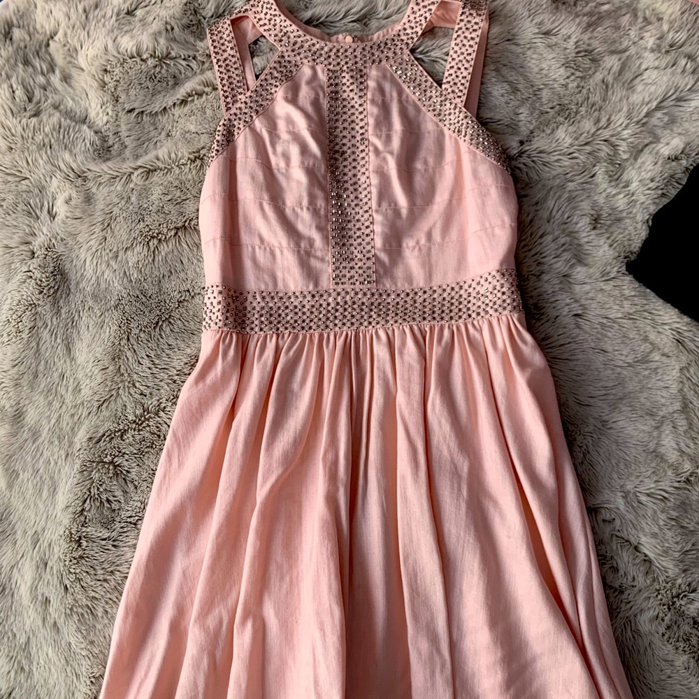Pale Pink Spring Beaded Dress